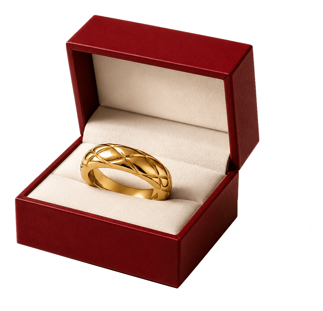 Gold ring in box